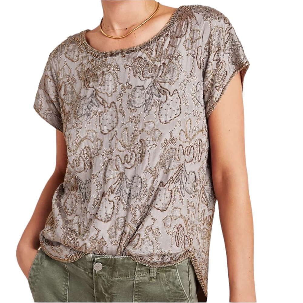 Love Sam Lorelei Hand Beaded Blouse Size XS